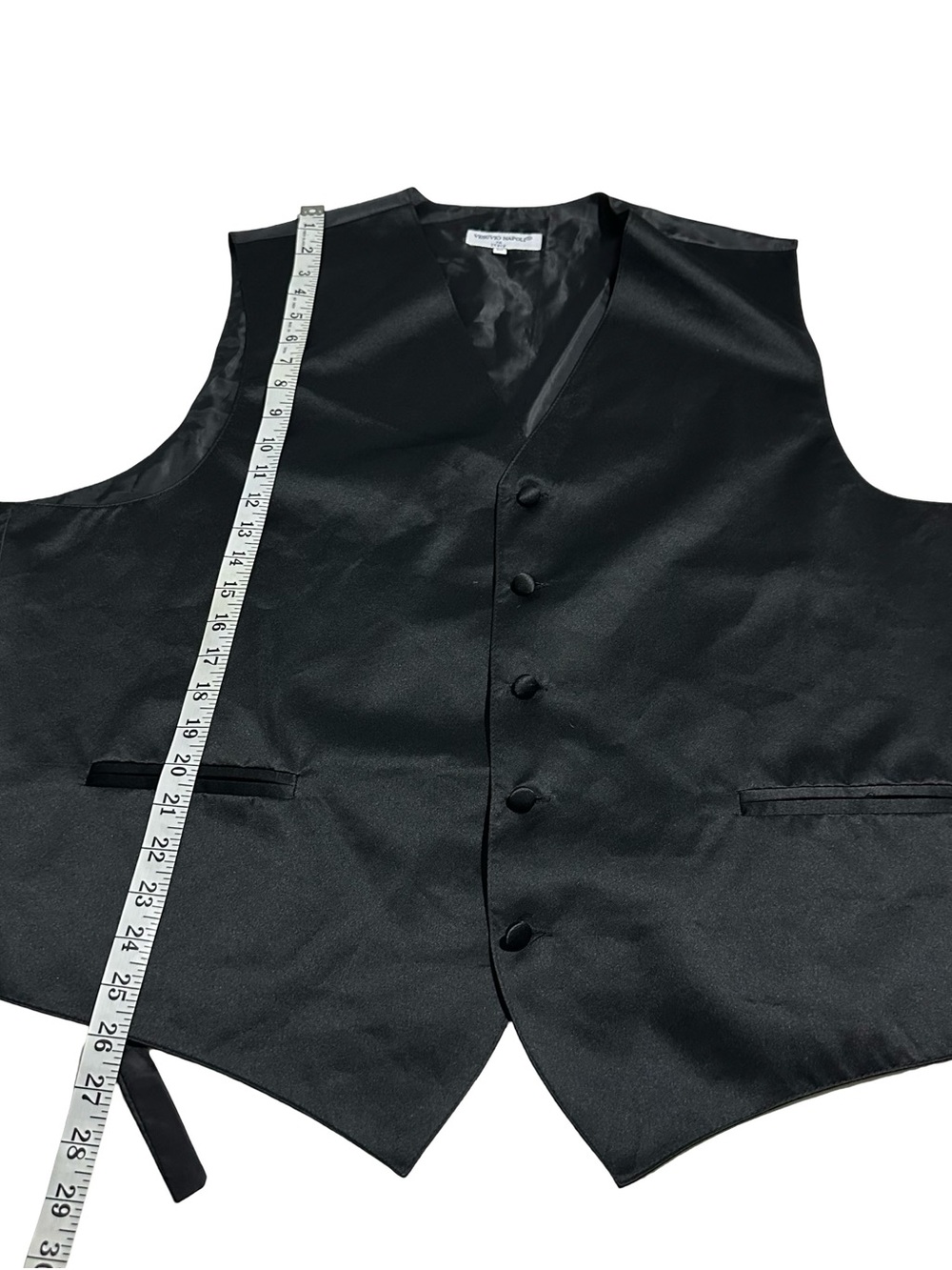 Vesuvio Napoli Mens Satin Tuxedo Vest Waistcoat Black Big & Tall Sz 3XL XXXL - Picture 10 of 14